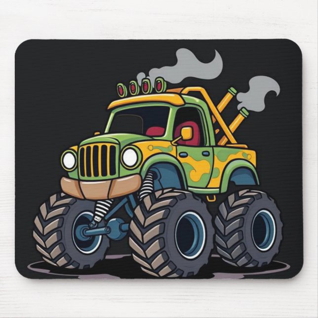 Monster Truck with Camo Design Mouse Pad (Front)