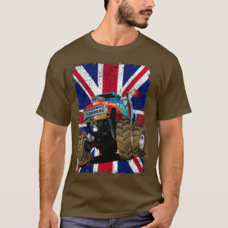 Monster Truck With UK Flag Monster Trucks Rule Mon T-Shirt