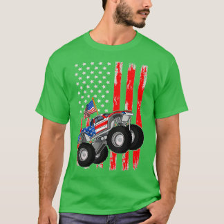 Monster Truck with us American flag 2 T-Shirt