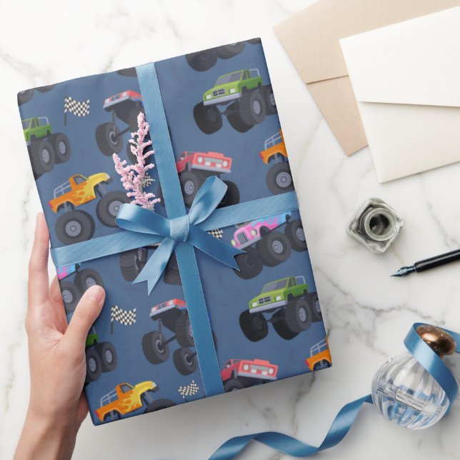 Monster Truck Wrapping Paper, Boy Birthday Gift Paper (Gifting)