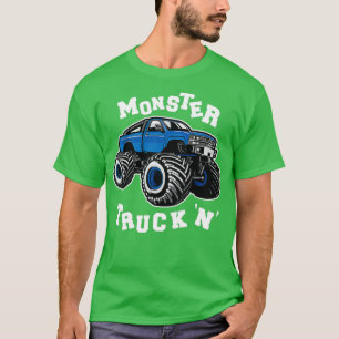 Monster Truck x27Nx27 Blue Truck with Chunky Wheel T-Shirt