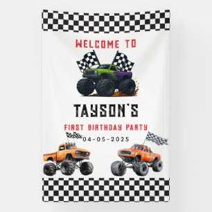 Monster Trucks 1st Birthday Party Banner – Vroom