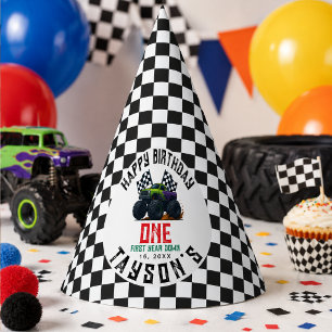 Monster Trucks 1st Birthday Vroom Party Hat