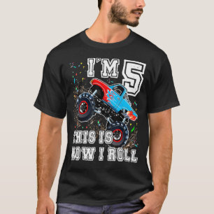 Monster Trucks 5th Birthday Party 5 Years Old Birt T-Shirt