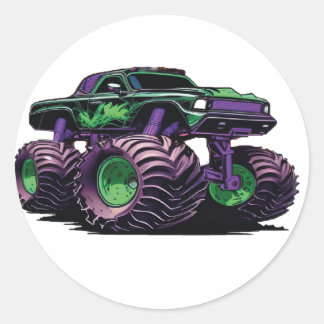 Monster Trucks Are Jam Kids My Truck Lover  Classic Round Sticker