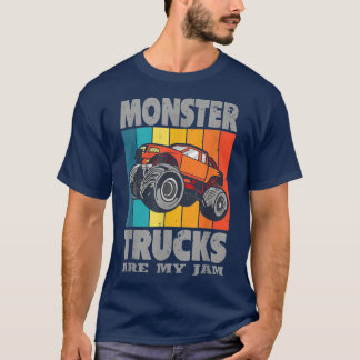 Monster Trucks Are My Jam Boys Vintage Distressed  T-Shirt