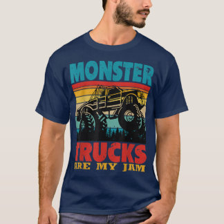 Monster Trucks Are My Jam Boys Vintage Distressed  T-Shirt