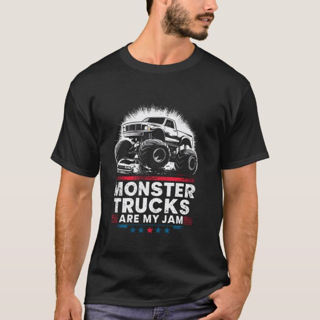 Monster Trucks Are My Jam Cool Engines Monster Tru T-Shirt (Front)