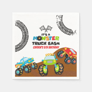 Monster Trucks birthday Napkin