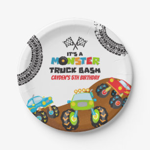 Monster Trucks birthday Paper Plate