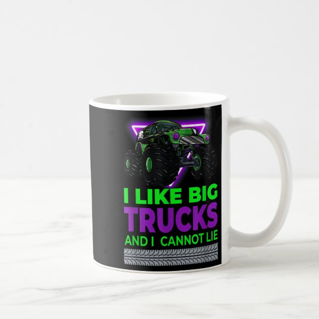 Monster Trucks - I Like Big Trucks And I Cannot Li Coffee Mug (Right)