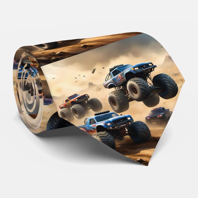 Monster Trucks Racing In The Desert, Tie (Rolled)