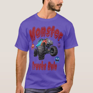 Monster Trucks Rule - Kids Birthday Gift Boy Girl T-Shirt