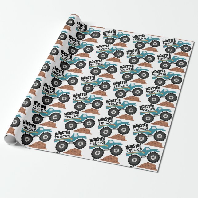 Monster Trucks Wrapping Paper (Unrolled)