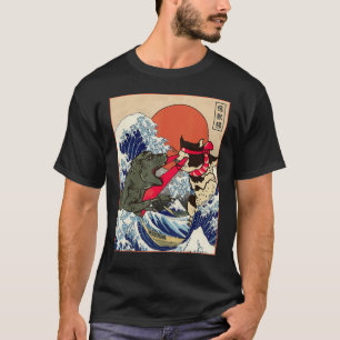 Monster vs Cat Laser Stuff Japanese Catzilla T-Shirt