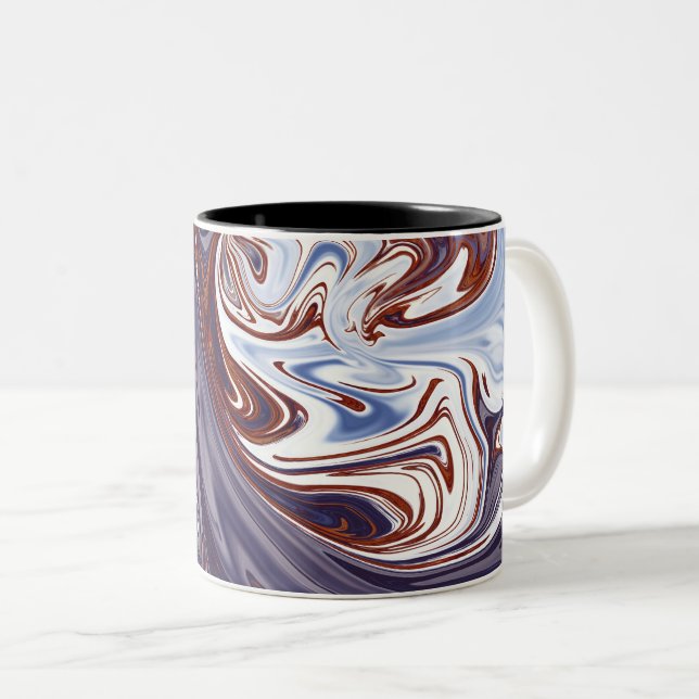 Monster waves | Best abstract painting Two-Tone Coffee Mug (Front Right)