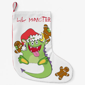 Monster with Gingerbread Man Small Christmas Stocking