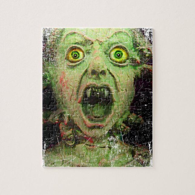 Monster Zombie Green Creepy Horror Jigsaw Puzzle (Vertical)