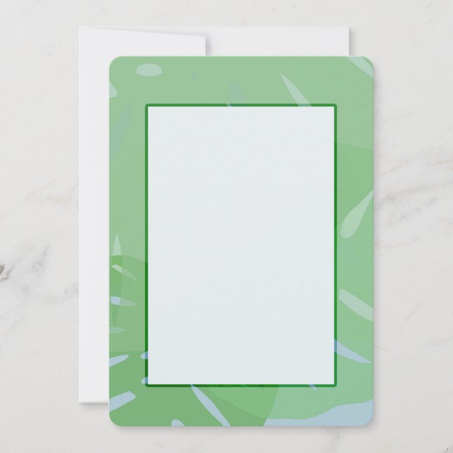 Monstera Abstract Green Invitations (Front)