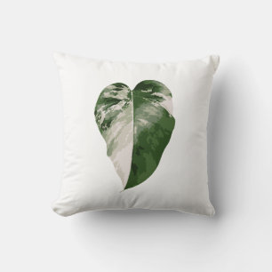 Monstera Albo Heart Pillow — Botanical Home Decor