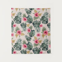Monstera and Hibiscus Pattern