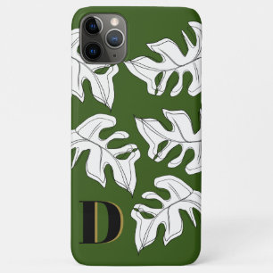 Monstera Black White Botanical Wedding iPhone 11 Pro Max Case