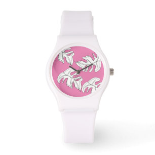 Monstera Black White Botanical Wedding Watch