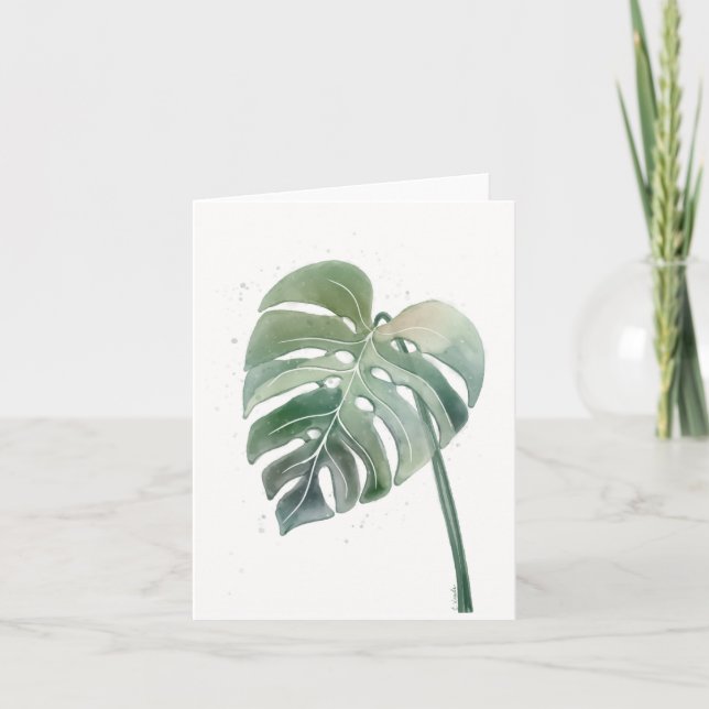 Monstera Blank Greeting Card (Front)