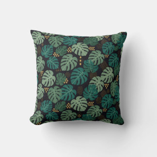 Monstera Botanical Pattern Throw Pillow