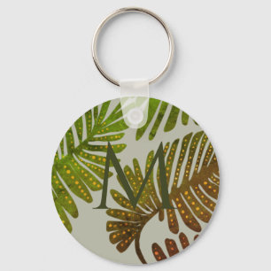 Monstera button key ring