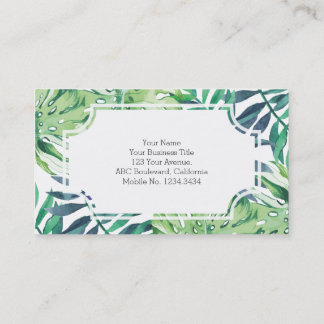 Monstera Deliciosa Hawaiian Island Tropics Leaves Business Card