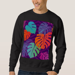 Monstera Deliciosa: Tropical Line Art. Sweatshirt