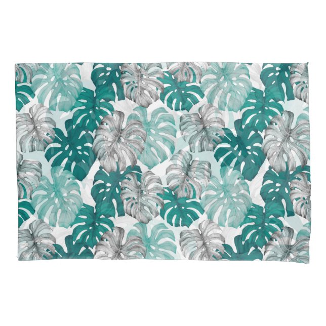 Monstera Duo Tone: Minimal Tropics Pillowcase (Front)