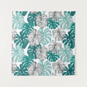 Monstera Duo Tone: Minimal Tropics Tapestry