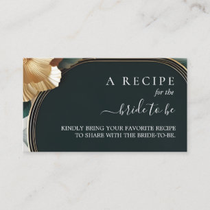 Monstera Emerald Green And Gold Bridal Shower Enclosure Card