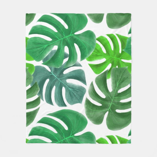 Monstera Fleece Blanket (Front)