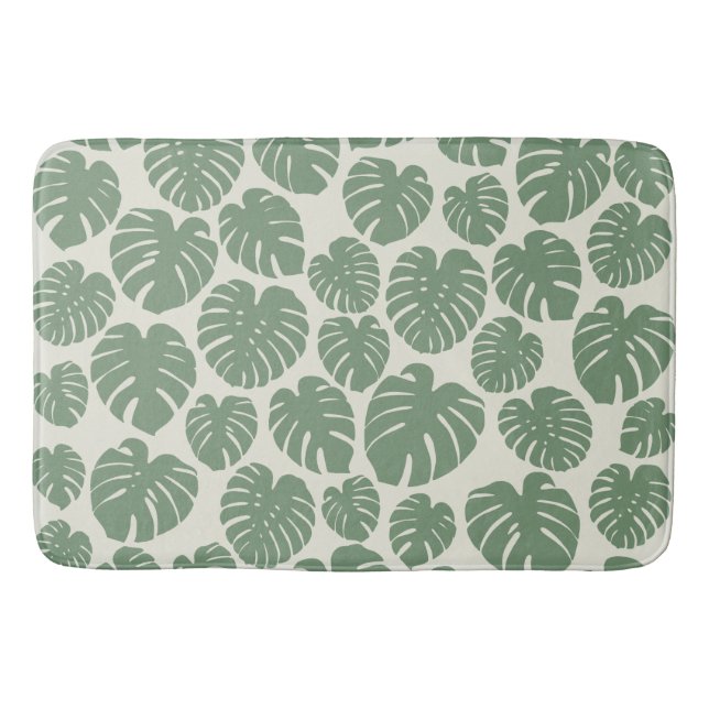 Monstera - Green Bath Mat (Front)