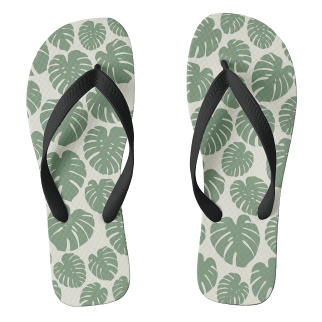Monstera - Green Thongs (Footbed)
