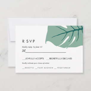 Monstera   Green    Wedding RSVP meal choice