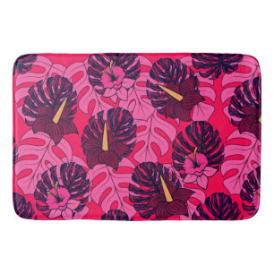 Monstera Hibiscus Spa Badematte Bath Mat