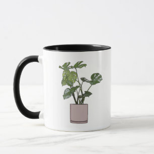Monstera in a Pink Pot Mug