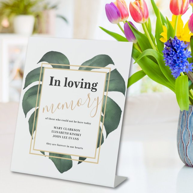 Monstera In loving memory wedding Pedestal Sign (Creator Uploaded)