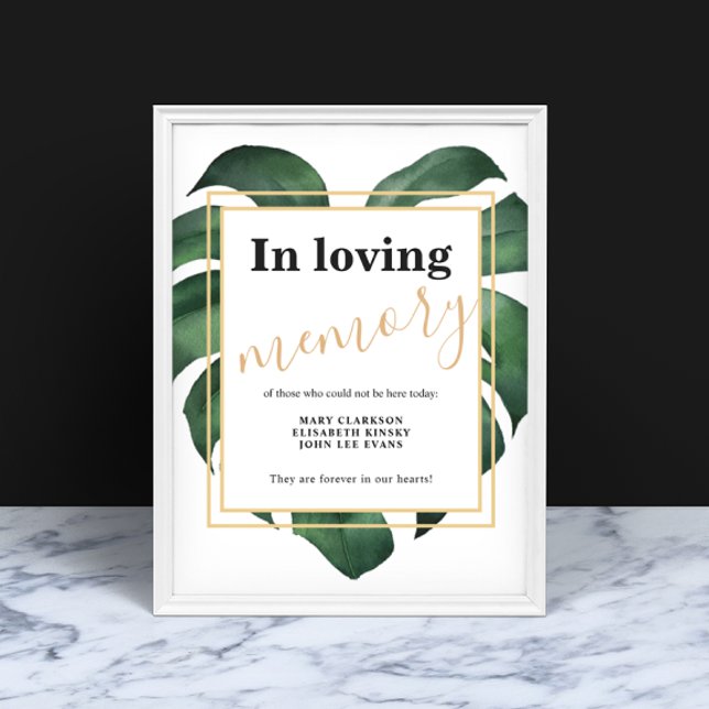 Monstera In loving memory wedding sign Poster (Creator Uploaded)