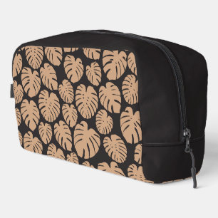Monstera in Tan and Black Dopp Kit