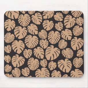 Monstera in Tan and Black Mouse Pad