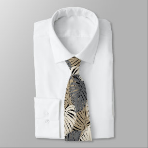 Monstera Jungle Hawaiian Tropical Leaves - Neutral Tie
