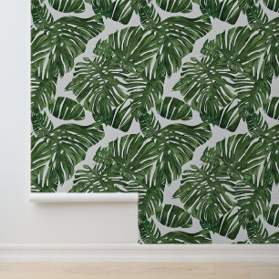 Monstera jungle overlapping leaf greenery tropical wallpaper
