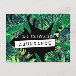 Monstera Law of Attraction Abundance Affirmation Postcard
