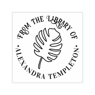 Monstera Leaf B From the Library of Book Name Self-inking Stamp