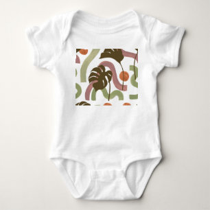 Monstera Leaf: Elegant Watercolor Poster Baby Bodysuit